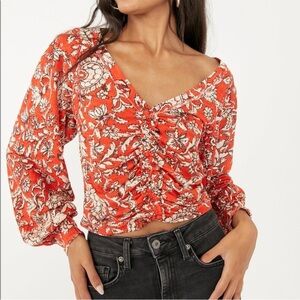 Free People Say The Word Ruched Top Size Medium
